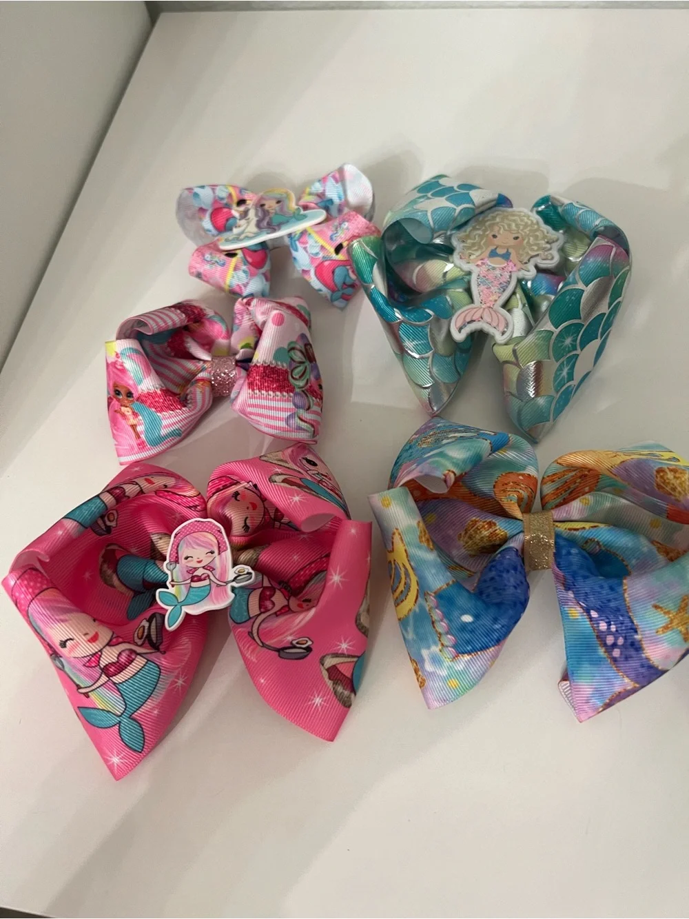 Kids Mermaid/ Unicorn Bow bundle,Pink, Teal, Blue